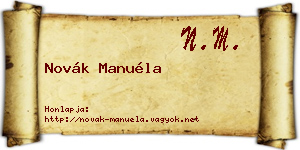 Novák Manuéla névjegykártya